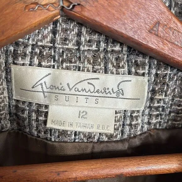 Gloria Vanderbilt Tweed Striped Two-Button Lined Suits Blazer Multicolor Size 12 - Picture 6 of 8